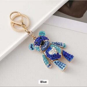 Bear Bag Keychain Bag Charm Key Fob Colorful Rhinestone